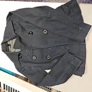 H&M BlackDouble-Breasted Pea Coat